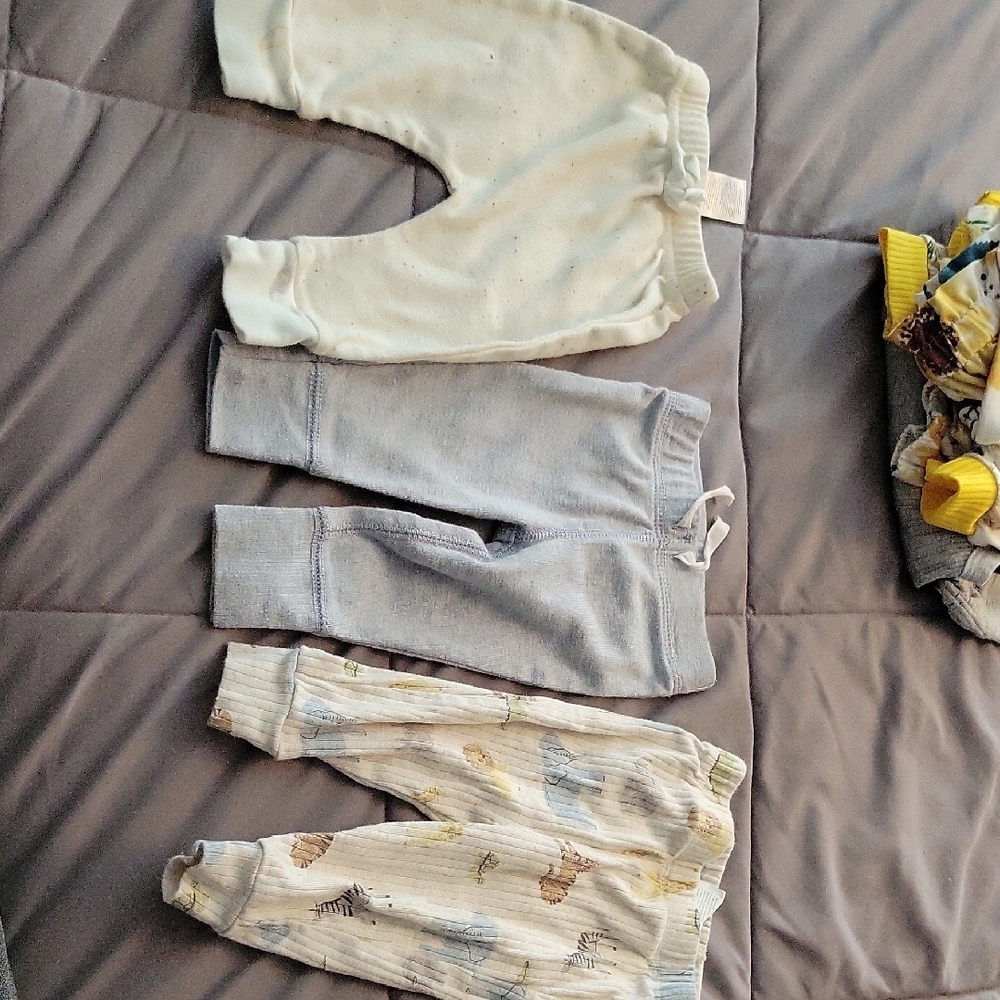 Set of Three Baby Pants in Neutral Tones